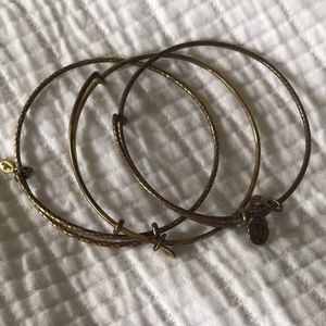 Set of 3 Alex and Ani bangle bracelets